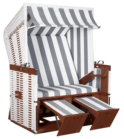 Strandkorb Profi Nordsee Sylt PVC white Des. 989 - Strandkorb Prieß